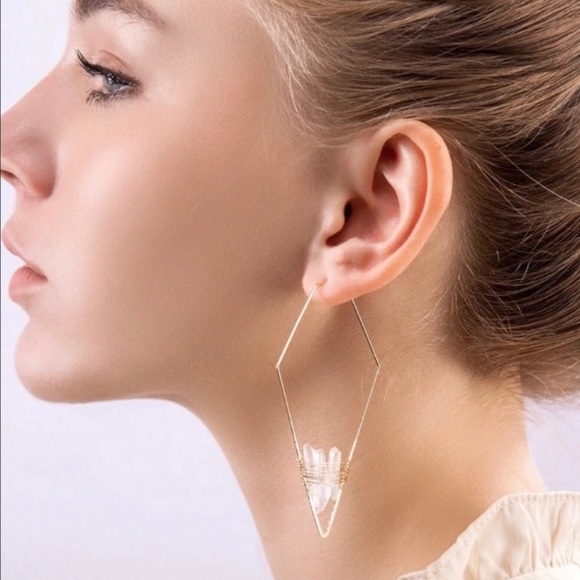 White Crystal Threader Earrings! - Picture 1 of 3